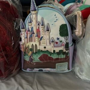 Disney Enchanted Castle Backpack with Purple and Green